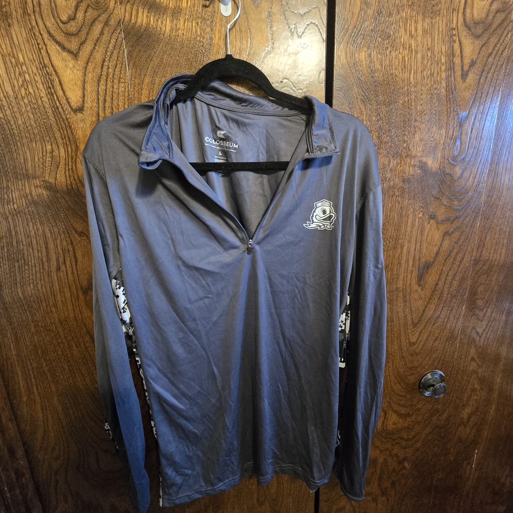 Gray Long Sleeve Quarter-Zip Shirt